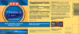 Label for Vitamin A 2,400 mcg
