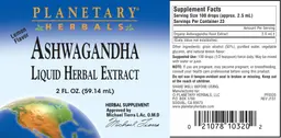 Ashwagandha Liquid Herbal Extract Lemon Flavor