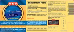 Label for L-Arginine 500 mg