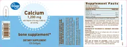 Label for Calcium 1,200 mg With Vitamin D 25 mcg (1,000 IU)