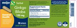 Label for Ginkgo Biloba 120 mg