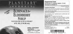 Label for Echinacea-Elderberry Syrup