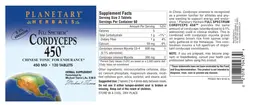Label for Full Spectrum Cordyceps 450