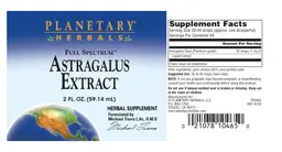 Label for Full Spectrum Astragalus Extract