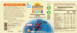 Label for Kids Complete Multivitamin Marvel Gummies
