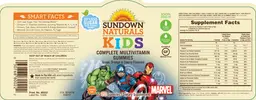 Label for Kids Complete Multivitamin Marvel Gummies