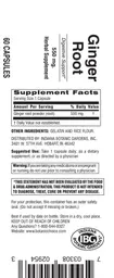 Label for Ginger Root 500 mg