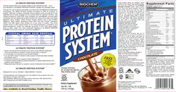 Label for Ultimate Protein System Chocolate