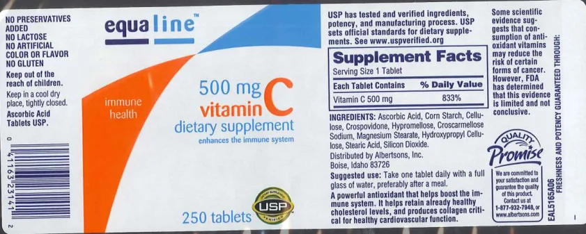 Label for 500 mg Vitamin C