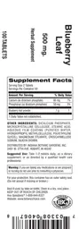 Label for Blueberry Leaf 500 mg