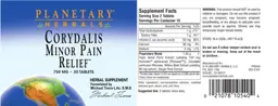 Label for Corydalis Minor Pain Relief