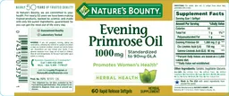 Label for Evening Primrose Oil 1000 mg