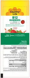 Label for B12 Gummies 850 mcg Strawberry Flavor