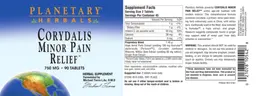 Label for Corydalis Minor Pain Relief