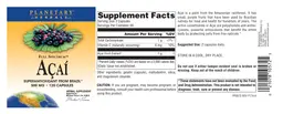 Label for Full Spectrum Acai 500 mg