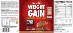 Label for Weight Gain Chocolate