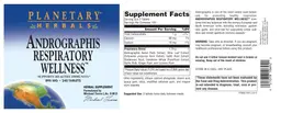 Label for Andrographis Respiratory Wellness