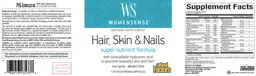 Label for Hair, Skin & Nails