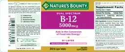 Label for Dual Spectrum B-12 5000 mcg
