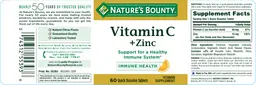 Label for Vitamin C + Zinc Natural Citrus Flavor