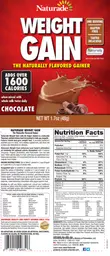 Label for Weight Gain Chocolate