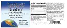 Label for GarliChol 600 mg