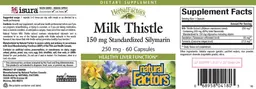 Label for Milk Thistle 250 mg
