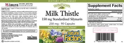 Label for Milk Thistle 250 mg