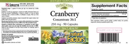 Label for Cranberry Concentrate 36:1 250 mg