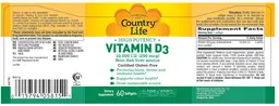 Label for Vitamin D3 10,000 IU (250 mcg)