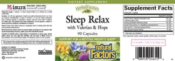 Label for Sleep Relax With Valerian & Hops