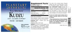 Label for Full Spectrum Kudzu 750 mg