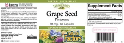 Label for Grape Seed Phytosome 50 mg