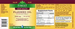 Label for Flaxseed Oil 1000 mg With 600 mg Of Omega-3