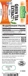 Label for Green Tea Extract 500 mg