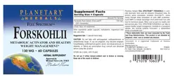 Label for Full Spectrum Forskoholii 130 mg
