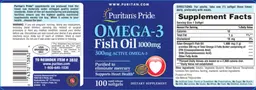 Label for Omega-3 Fish Oil 1000 mg