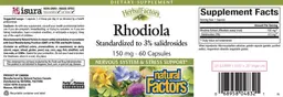 Label for Rhodiola 150 mg
