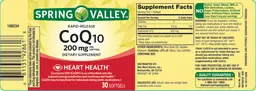Label for Rapid-Release CoQ10 200 mg