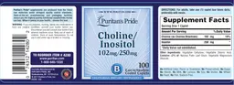 Label for Choline/Inositol 102 mg/250 mg
