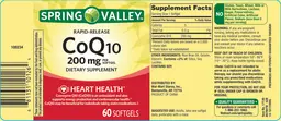 Label for Rapid-Release CoQ10 200 mg