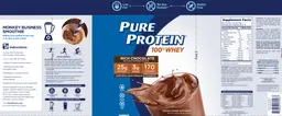 Label for Pure Protein 100% Whey Rich Chocolate