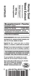 Label for Horny Goat Weed Extract 500 mg