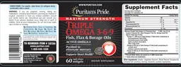 Label for Maximum Strength Triple Omega 3-6-9