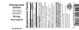 Label for Pomegranate Extract 40 mg