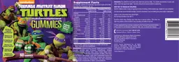 Label for Teenage Mutant Ninja Turtles Gummies