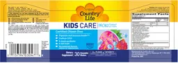 Label for Kids Care Probiotic Berry Flavor