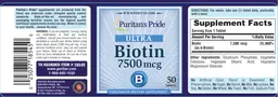 Label for Ultra Biotin 7500 mcg