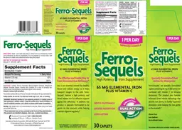 Label for Ferro-Sequels High Potency Iron Supplement