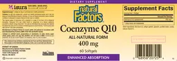 Label for Coenzyme Q10 400 mg